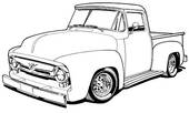56 Ford F100 Pickup   Clipart Graphic