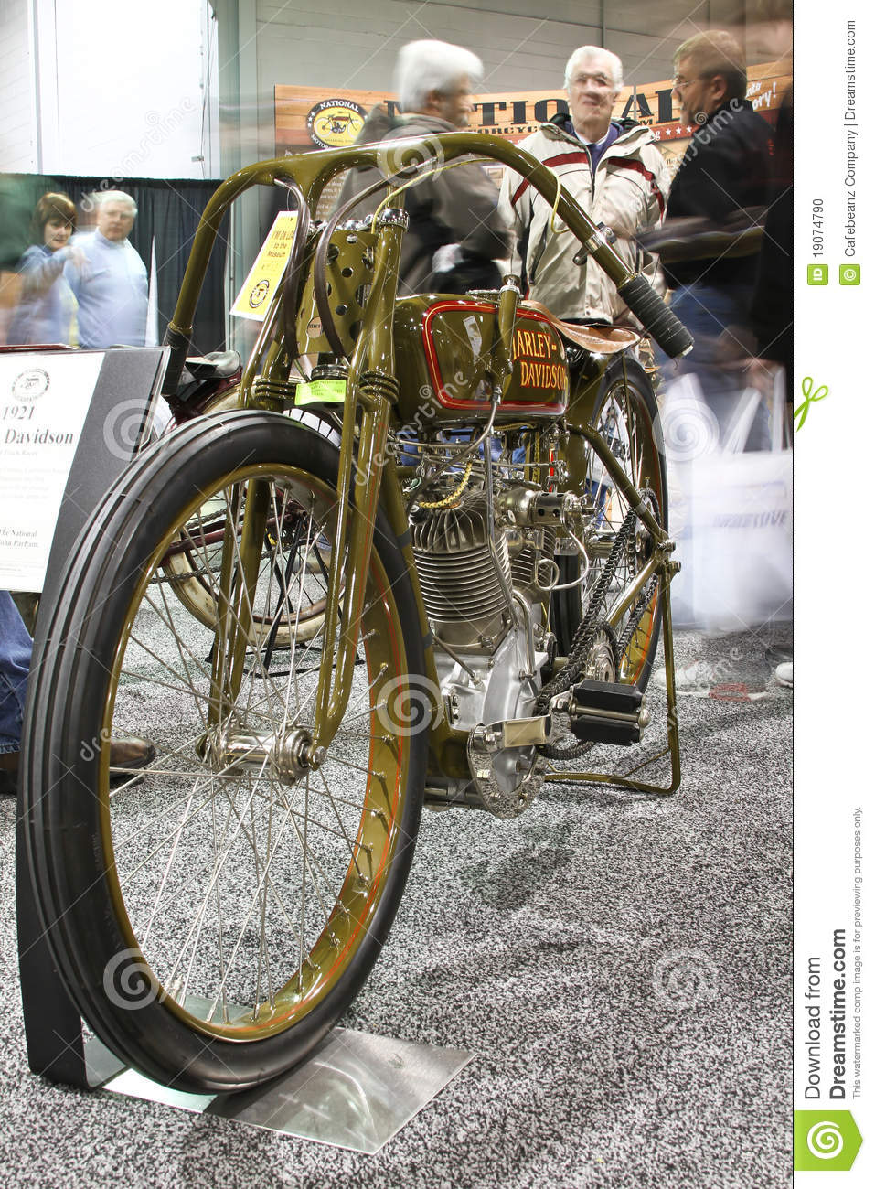     Antique Harley Davidson Motorcycle Displayed At The Chicago Motorcycle