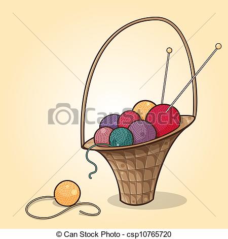 Basket Of Yarn Clipart The Basket With Balls Of Yarn