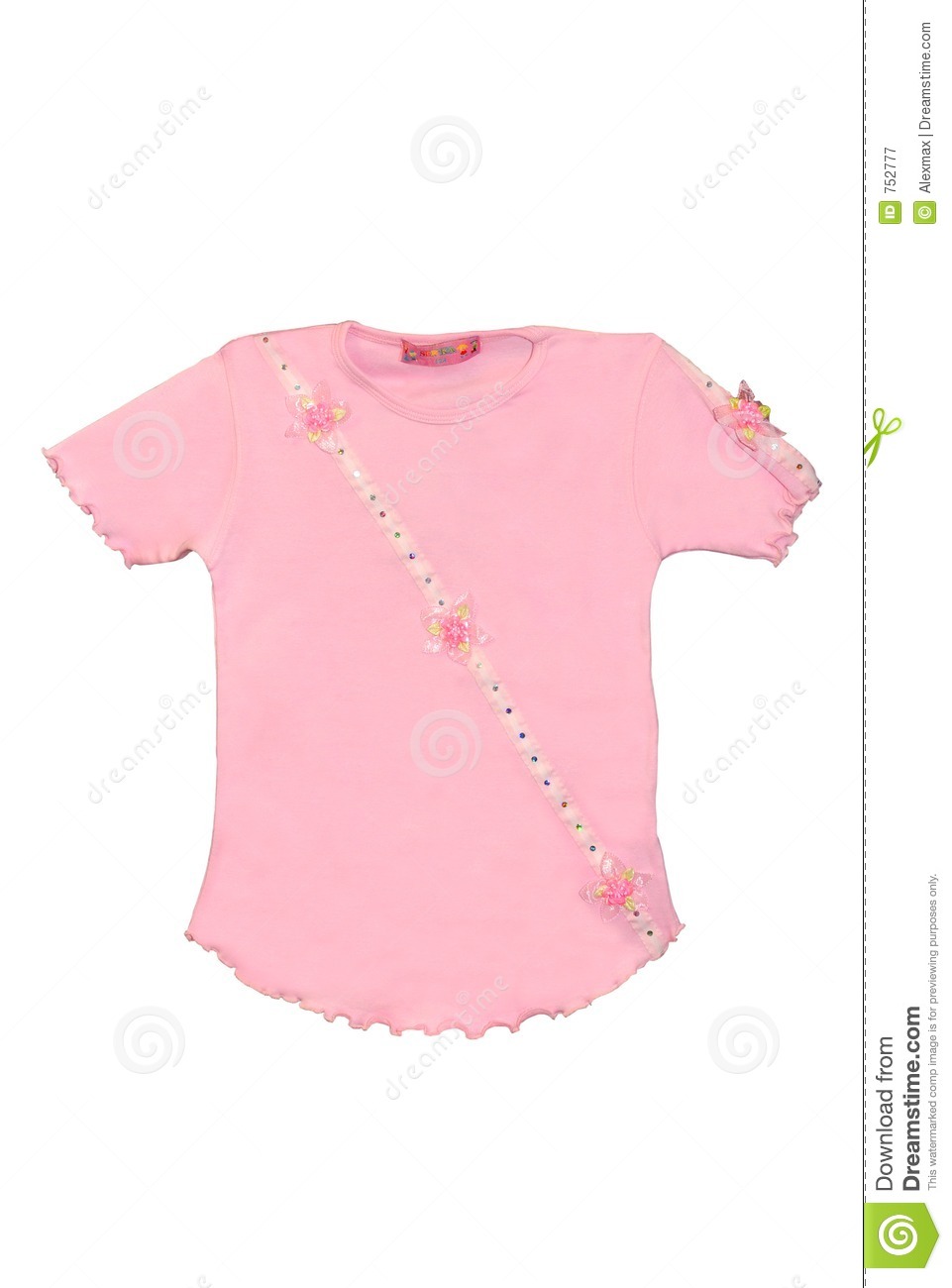 Children Girl Pink T Shirt Isolated Royalty Free Stock Photography    