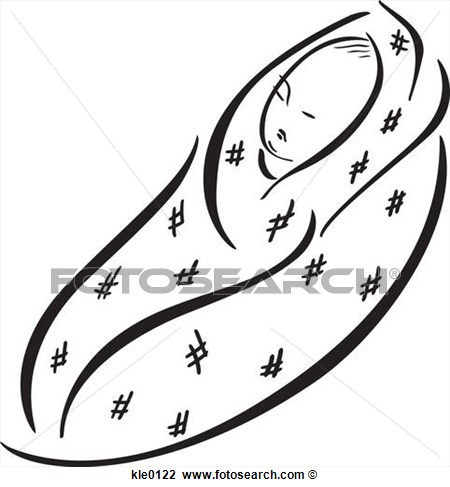 Clip Art   A New Born Baby Wrapped In A Blanket  Fotosearch   Search