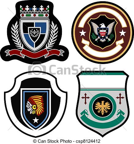 Clip Art Of Heraldic Eagle Emblem Badge Csp8124412   Search Clipart