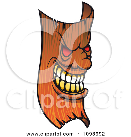Clipart Evil Tree Bark Mask   Royalty Free Vector Illustration By