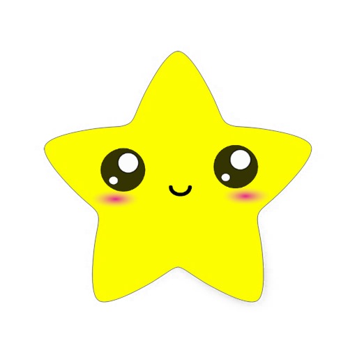 Cute Kawaii Star Smiley Stickers