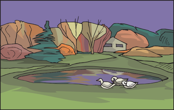 Ducks Near A Pond Clip Art At Clker Com   Vector Clip Art Online