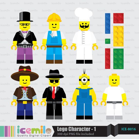 Https   Www Etsy Com Listing 167739906 Lego Character Digital Clipart
