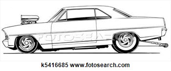 Illustration   1067 Drag Car Side View  Fotosearch   Search Clipart