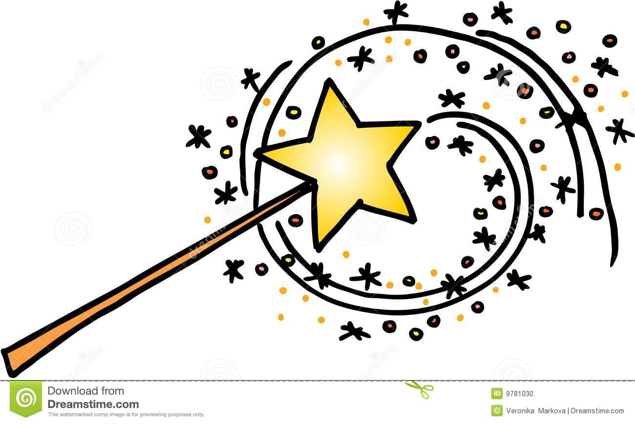 Magic Wand With A Trail Of Stars  Vector Image On White Background
