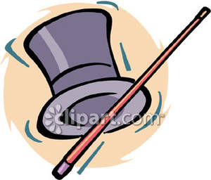 Magician S Top Hat And Magic Wand Clipart Picture