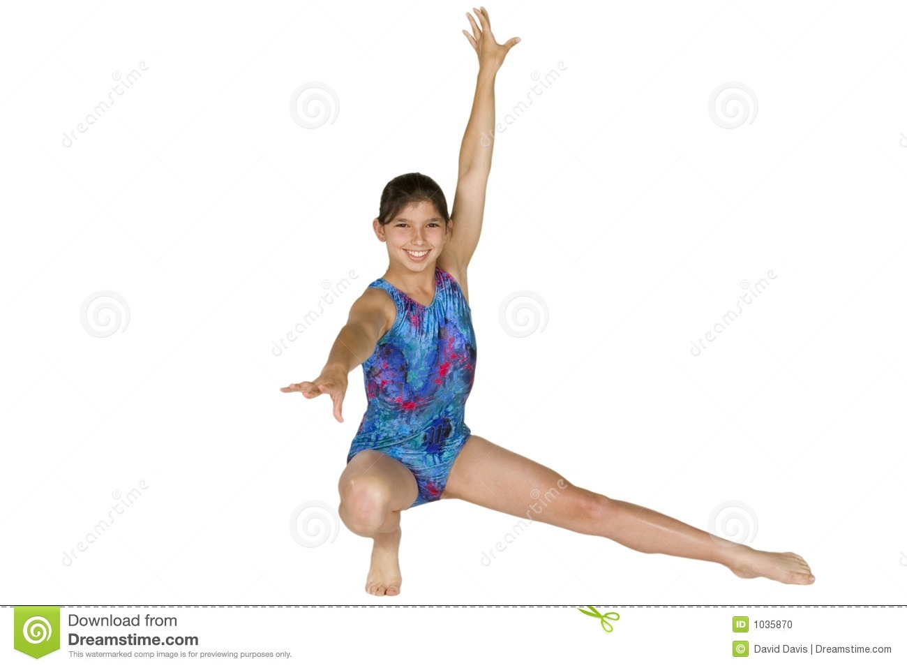 Model Release  280 12 Year Old Caucasian Girl In Gymnastics Poses