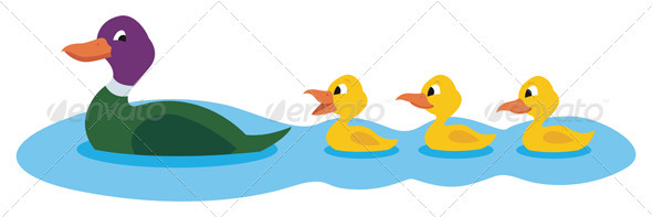 Mother Duck And Ducklings Clipart Ducks   Characters Vectors