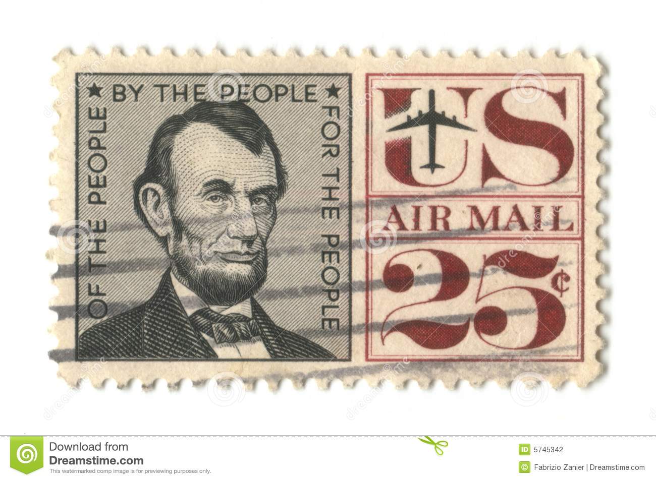 Old Postage Stamp From Usa 25 Cent Stock Photography   Image  5745342