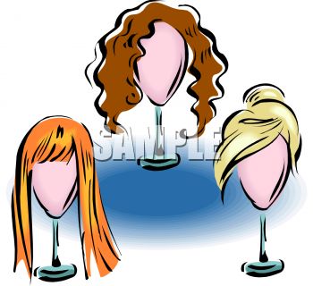 Royalty Free Clip Art Image  Various Women S Wigs