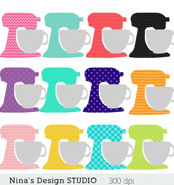 Sale 60   0ff  12 Stand Mixer Clipart   Scrapbook  For Personal And