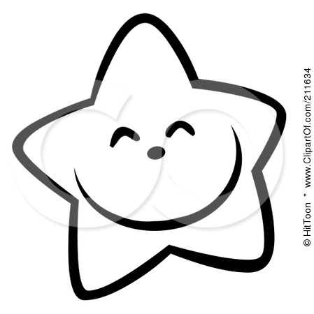 Smiley Face Star Clipart Black And White   Clipart Panda   Free
