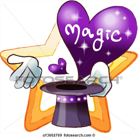 Stock Illustration   Magic Show Hand Magic Top Hat Holding Heart