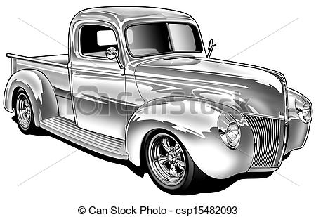 Stock Illustration Of 1940 Vintage Pickup Passenger View   Digital
