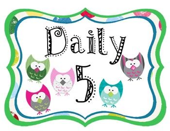 This Set Of Daily 5 Owl Posters Includes  Read To Self Read To Someone