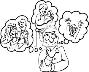Thoughts Of Marriage And A Family   Royalty Free Clipart Picture