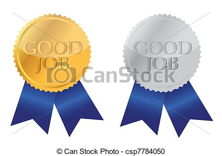 Vector Clipart Of Good Job Ribbon Seals Over White Csp7784050   Search    