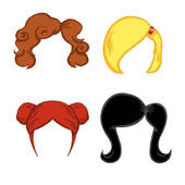 Wigs For Woman 3   Stock Illustration