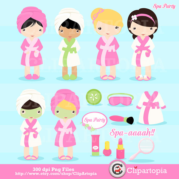 50  Off Sale Spa Party Digital Clipart   Girls Spa By Clipartopia