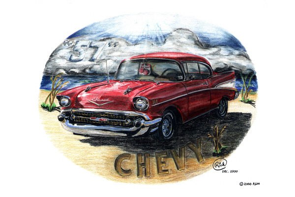 57 Chevy Drawings