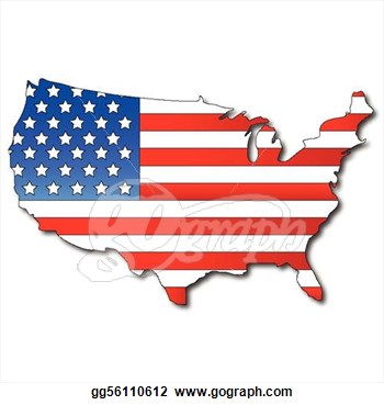 American Flag On A Usa Map