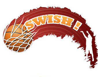 Basketball Hoop Swoosh Clipart Swish  Basketball Action Wall