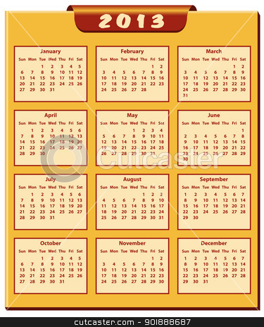 Calendar 2013 Year Stock Vector