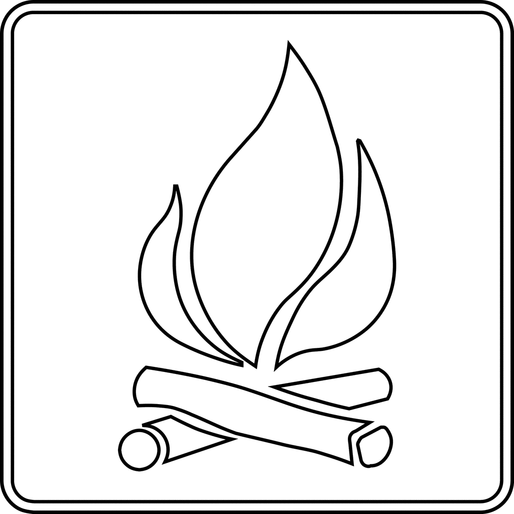 Campfire Outline   Clipart Etc