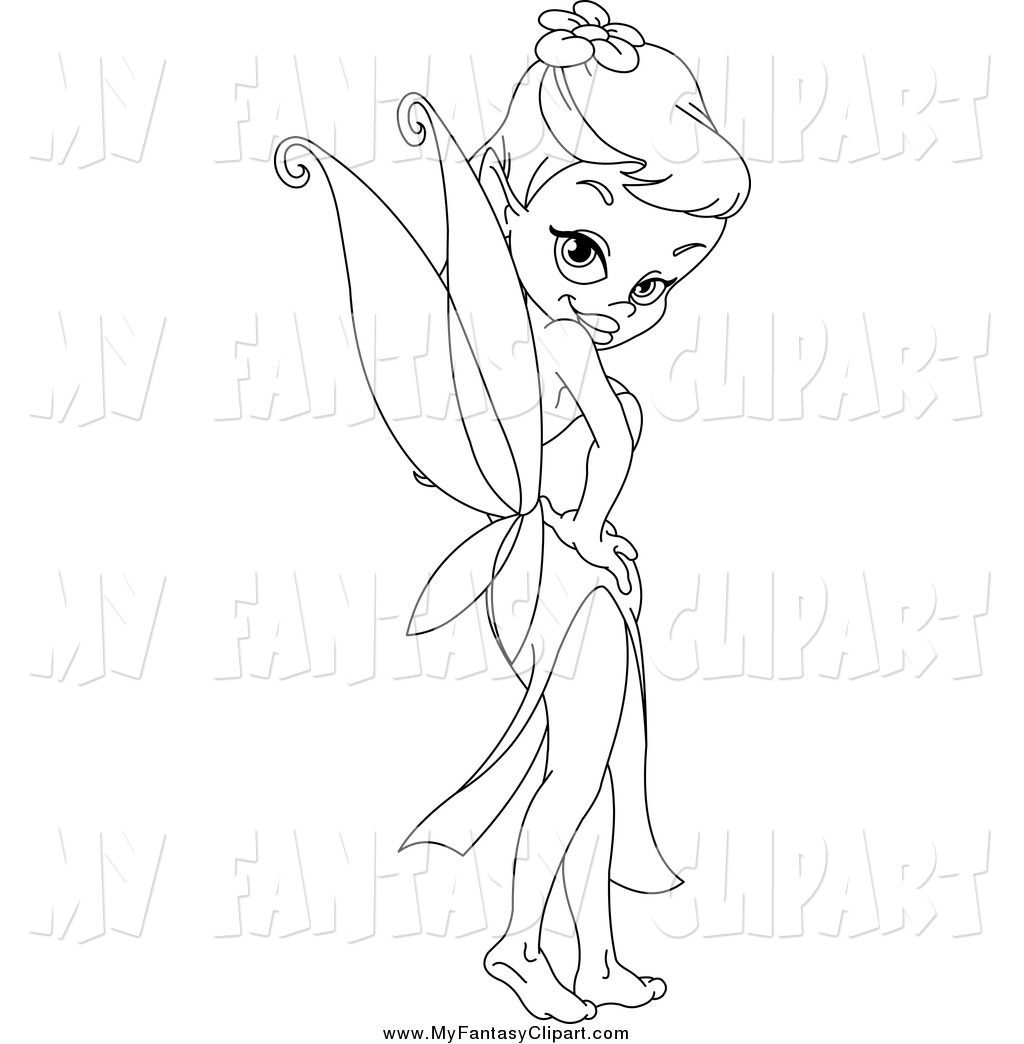 Clip Art Of A Black And White Sexy Fairy Looking Back By Yayayoyo