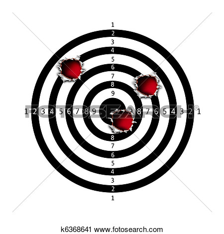 Clipart   Target Bullet Holes  Fotosearch   Search Clip Art