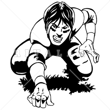     Football Players Clip Art Black White Sports Clipart Player Woman