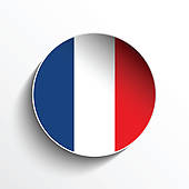 France Flag Paper Circle Shadow Button
