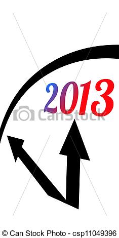 Illustration Of 2013 Clock New Years Eve   2013 Clock Countdown New