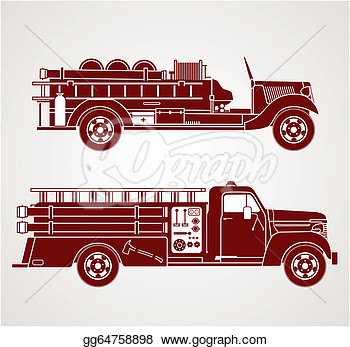 Illustration   Vintage Fire Trucks  Clipart Illustrations Gg64758898
