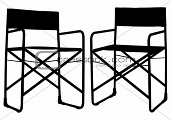 Image Description  Camping Chair Silhouette On White Background