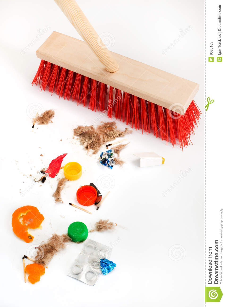 Mop And Mixed Debris Royalty Free Stock Photo   Image  9585105