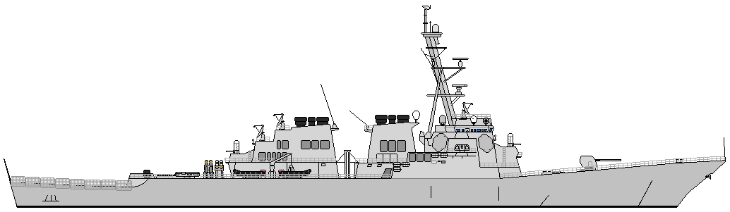Navy Ship Drawing Uss Burke  Ddg 51   Lead Ship