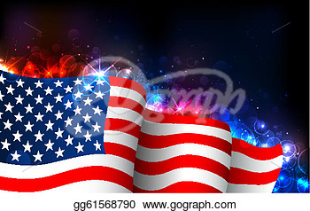     Of American Flag On Abstract Glowing Background  Clipart Gg61568790