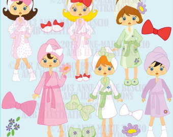 On Sale 60  Off Spa Girls Clipart Spa Day Clipart Commercial Use