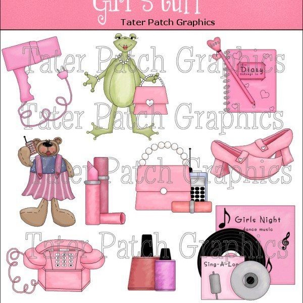 Sets   Tater Patch Graphics   Girl Stuff Clipart Girly Graphics