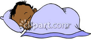 Sleeping African American Baby   Royalty Free Clipart Picture