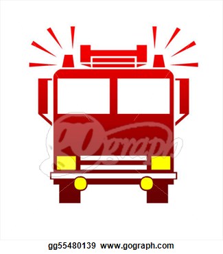 Stock Illustration   Silhouette Of Fire Engine Or Truck With Blaring