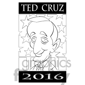 Ted Cruz 2016 Black And White Character