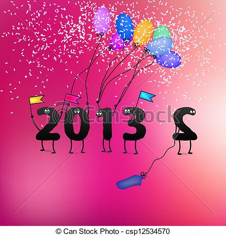 Vector   Funny 2013 New Year S Eve Greeting Card    Eps8   Stock