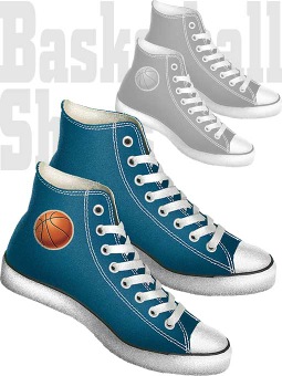Basketball Shoes Clipart   Free Clip Art