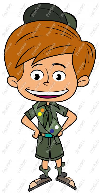 Boy Cub Scout Clip Art   Royalty Free Clipart   Vector Cartoon Drawing