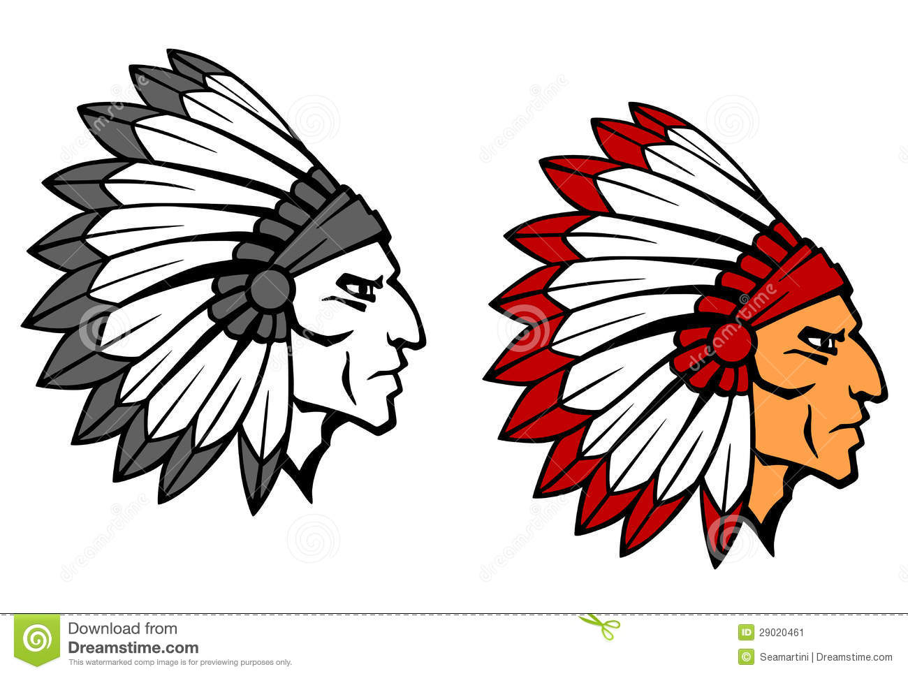 Brave Indian Warrior Mascot Stock Image   Image  29020461